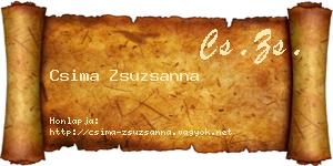 Csima Zsuzsanna névjegykártya